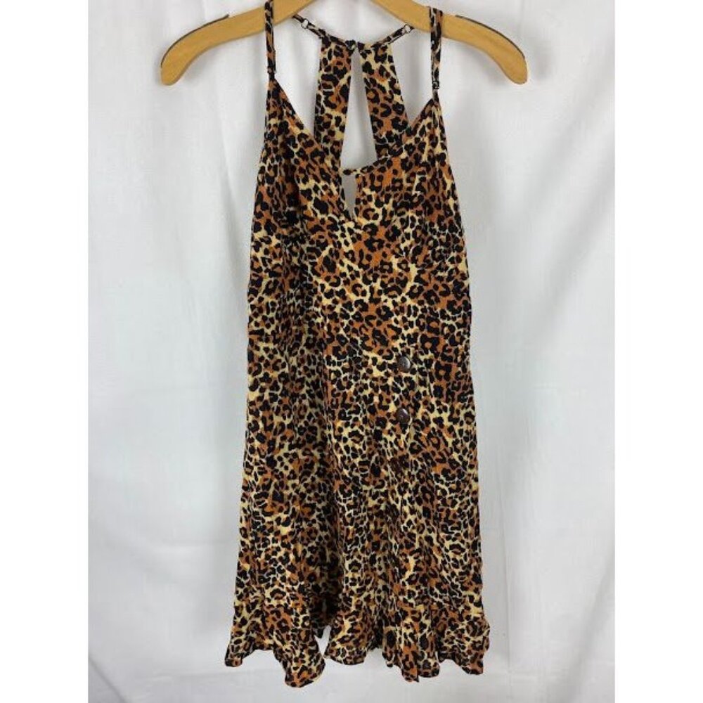 Band Of Gypsies Leopard Animal Print‎ Sun Dress Brown Black Sz. Small.